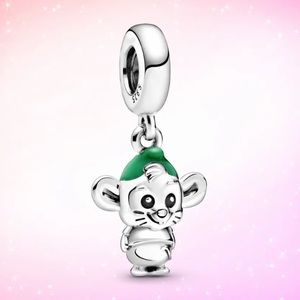 NWOT Disney Cinderella Gus Mouse Dangle Charm Sterling Silver 925